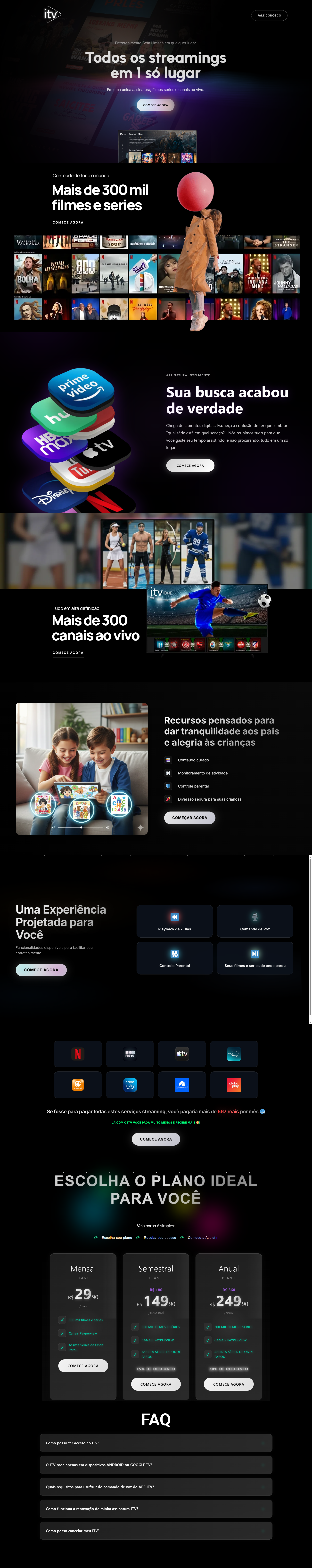 Landing page Assine ITV